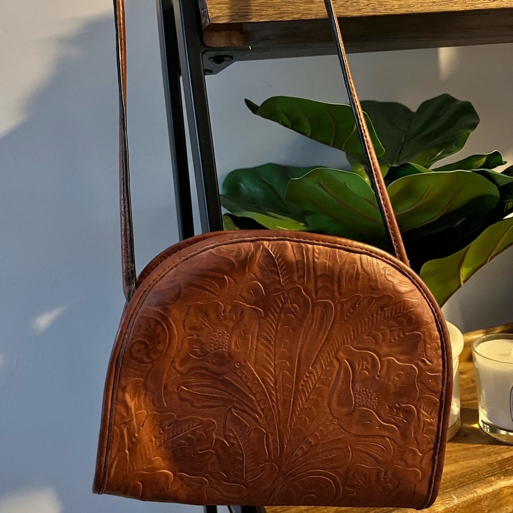 Boho style leather handbag